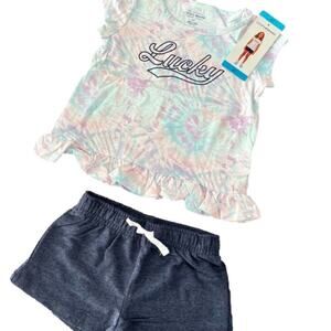 Lucky Brand Girl’s Shirt Shorts 2 Piece Set Size 4T NWT